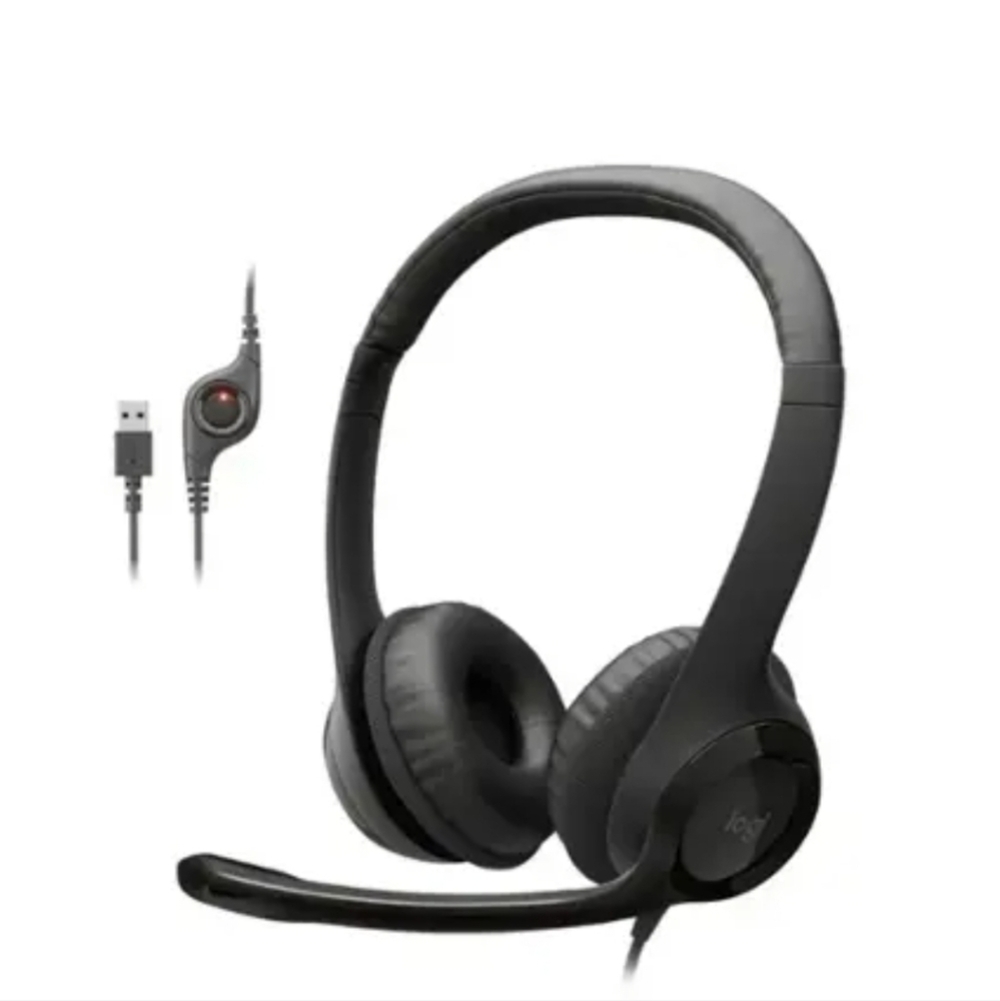 📣Logitech - H390🆕 Wired USB-A On-Ear Stereo  Sleek Headphones 🎧🎶🎤
